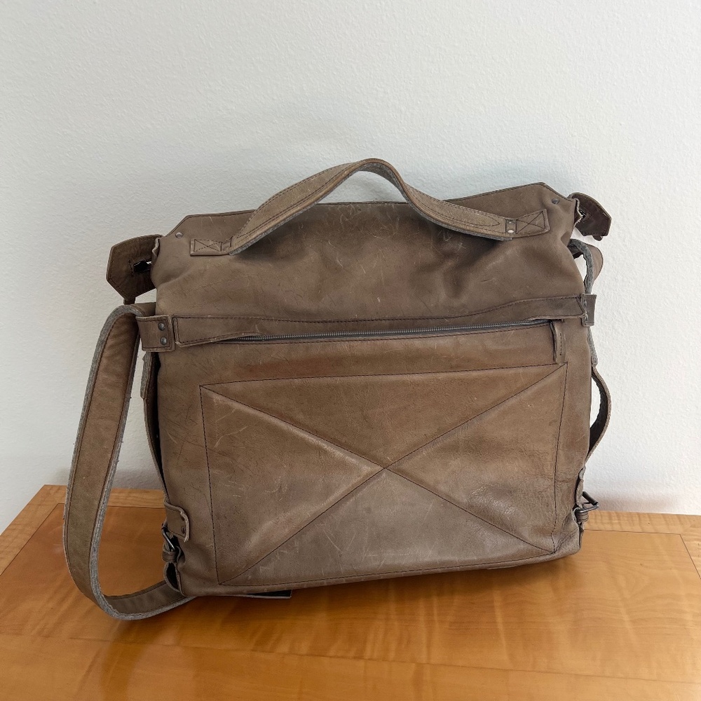 Hard Graft Back2Back Rucksack Italian Leather x 100% Wool Felt Messenger Bag